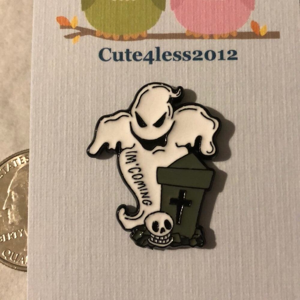 👻 Ghost Grave Skull Halloween Pin Brooch